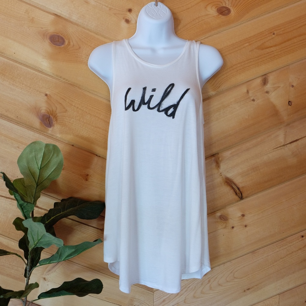 White Graphic Tank Top